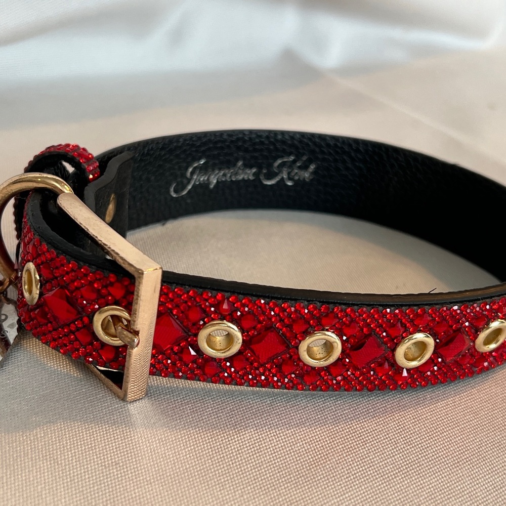 Canine couture - Estes Park Fashion - Ruby Red Beaded Dog Collar